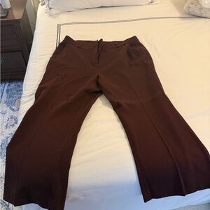 White House Black Market Maroon Wide Leg Pants